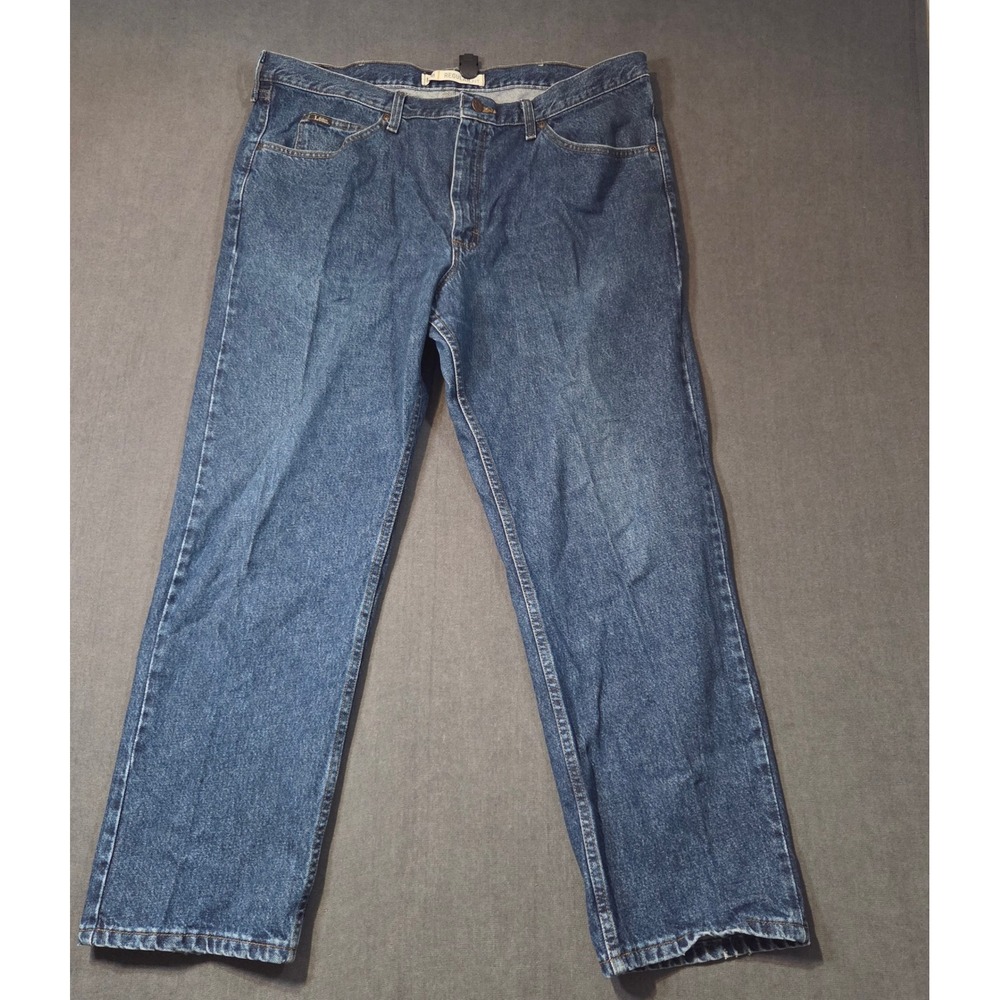 Lee Regular Fit Jeans Mens 42x30 Blue Medium Wash Straight Leg Denim